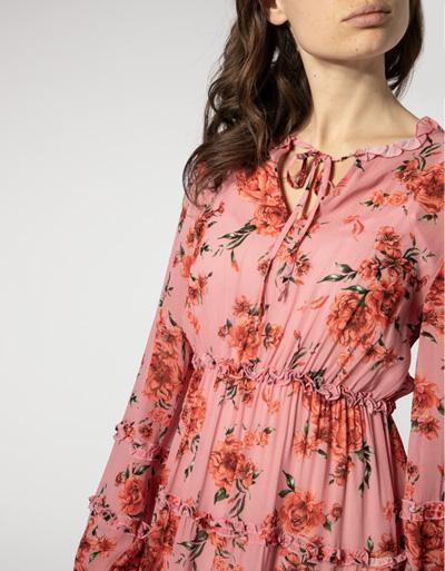 Replay Kleid im floralen Dessin Großer Ausverkauf