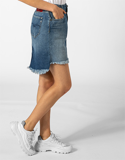 Replay Jeansrock mit Fransensaum Speichern exportieren