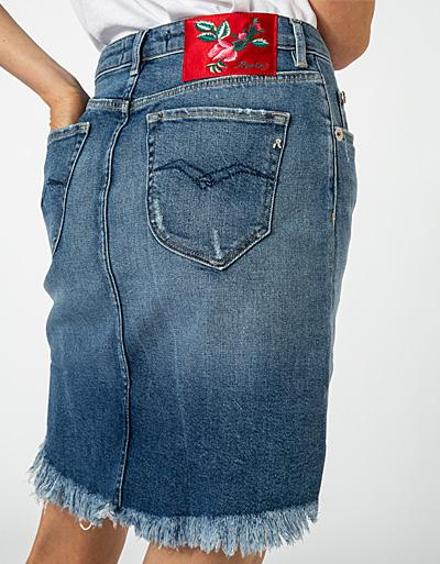 Replay Jeansrock mit Fransensaum Speichern exportieren