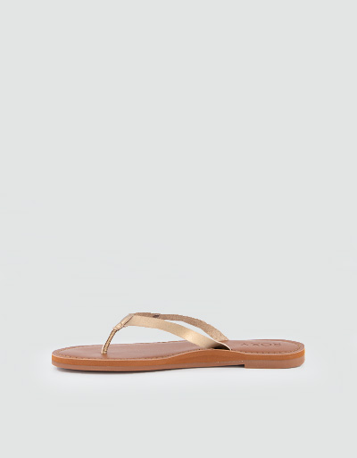 ROXY Zehensandalen in Metallic-Optik Rabatte dieses Monats