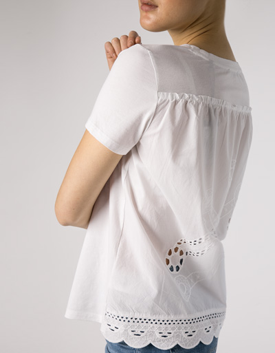 Marc O'Polo T-Shirt mit Lochspitze am Rückteil Letzte 3 Tage