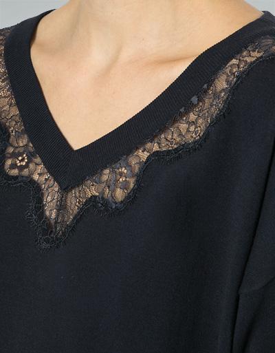 TWIN-SET Pullovershirt mit Spitzeneinsatz Sonderangebot der Fabrik