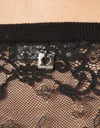 TWIN-SET Pullover mit Spitzen-Einsatz Limitierter Zeitrabatt