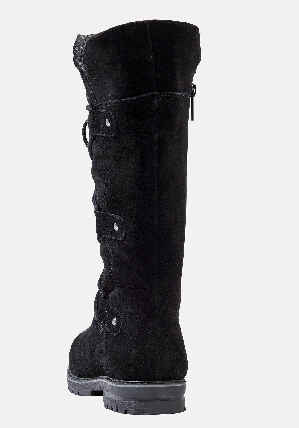 sheego Weitschaftstiefel aus Veloursleder mit Schnürung Exklusivangebot