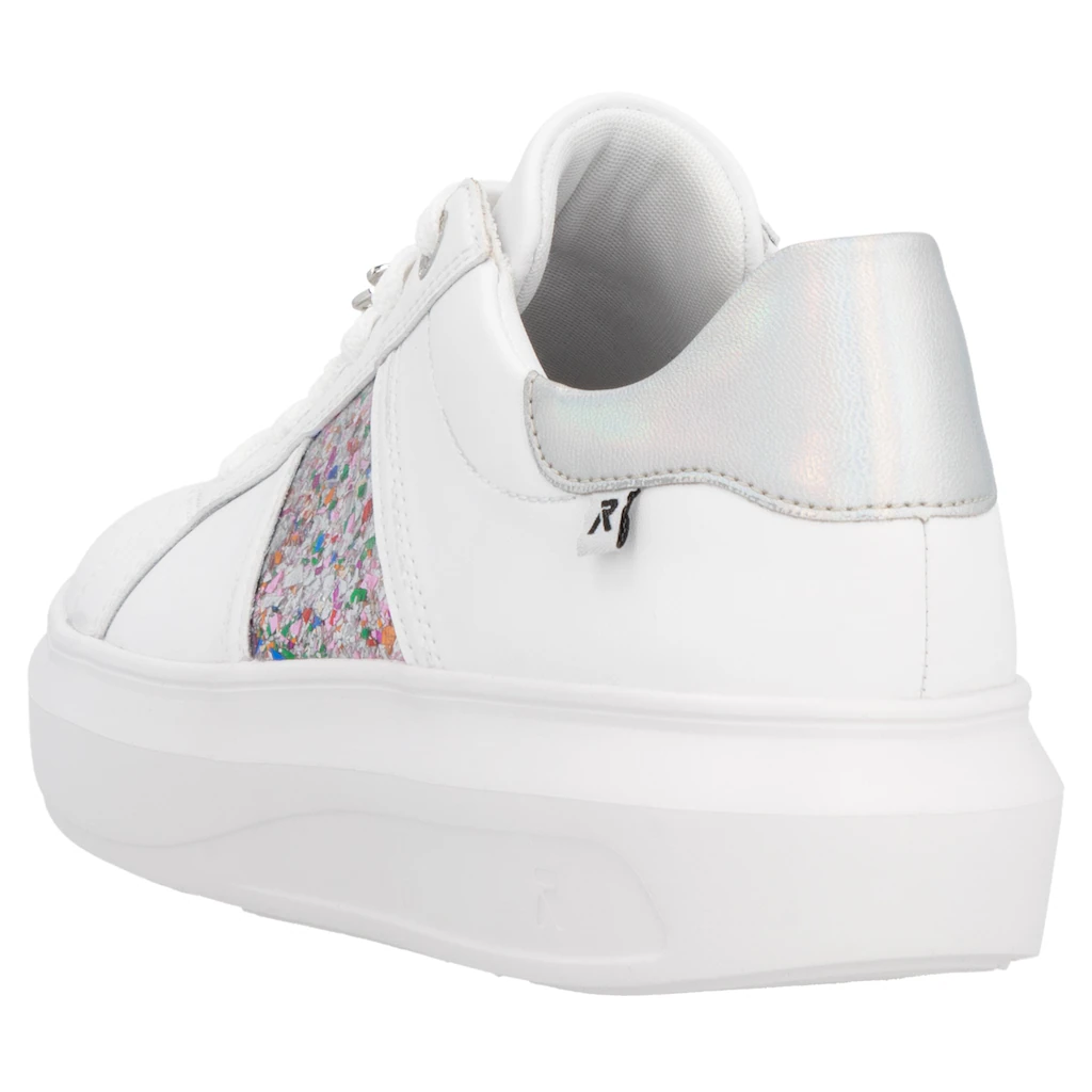 Rieker EVOLUTION Plateausneaker mit stylischen Metallic-Details Freizeitschuh Halbschuh Schnürschuh ▷ für Sonderangebote