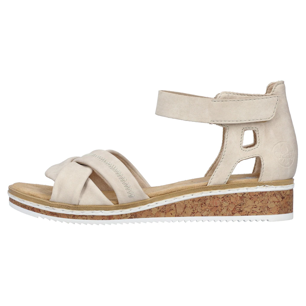 Rieker Sandalette Sandale Sommerschuh Klettschuh Keilabsatz geschlossene Ferse Super Sparpreis