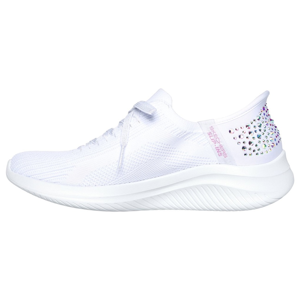 Skechers Slip-On Sneaker »ULTRA FLEX 3.0-SHINING GLITZ« Komfortschuh Slipper Sneaker mit coolen Glitzer-Nieten bestellen Zeitbegrenzte Promotion