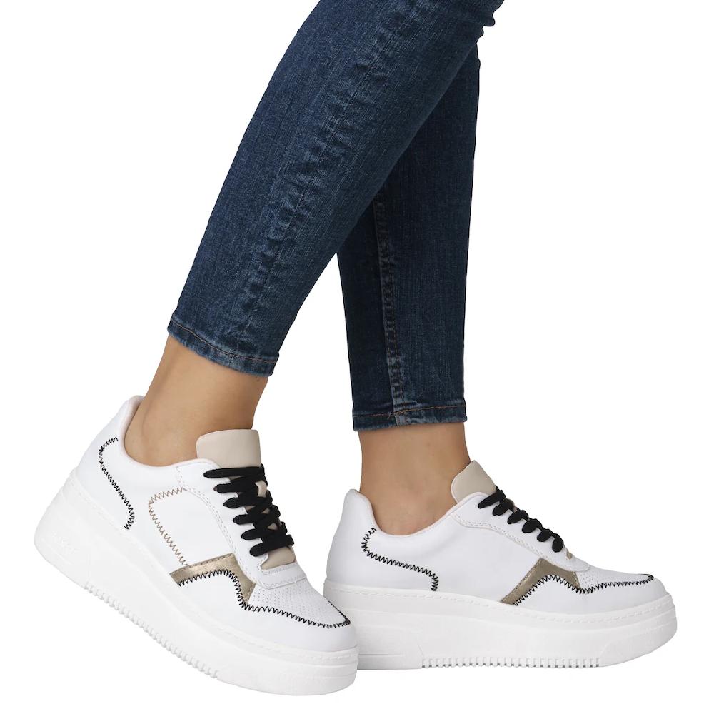 Rieker Plateausneaker Keilsneaker Schnürschuh Halbschuh mit modischen Kontrastdetails online kaufen Bis zu 65% Rabatt