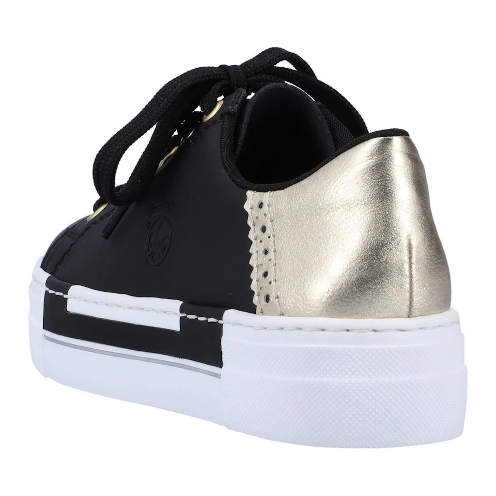 Rieker Plateausneaker mit Metallic-Fersenkappe Freizeitschuh Halbschuh Schnürschuh auf Rechnung online bestellen 50% Rabatt mit kostenlosem Versand
