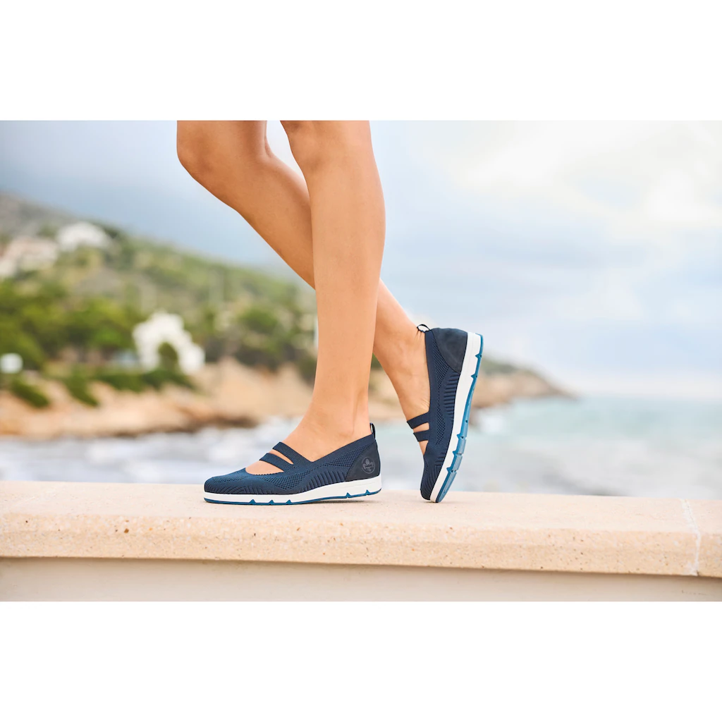 Rieker Riemchenballerina Schlupfschuh Halbschuh Slip-on Sneaker mit Gummizug 2025