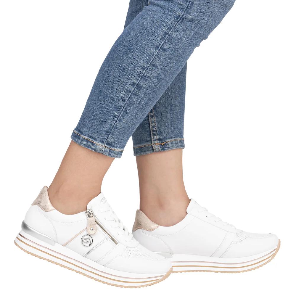 Remonte Plateausneaker Freizeitschuh Halbschuh Schnürschuh mit seitlichem Reißverschluss ▷ für Auslauf