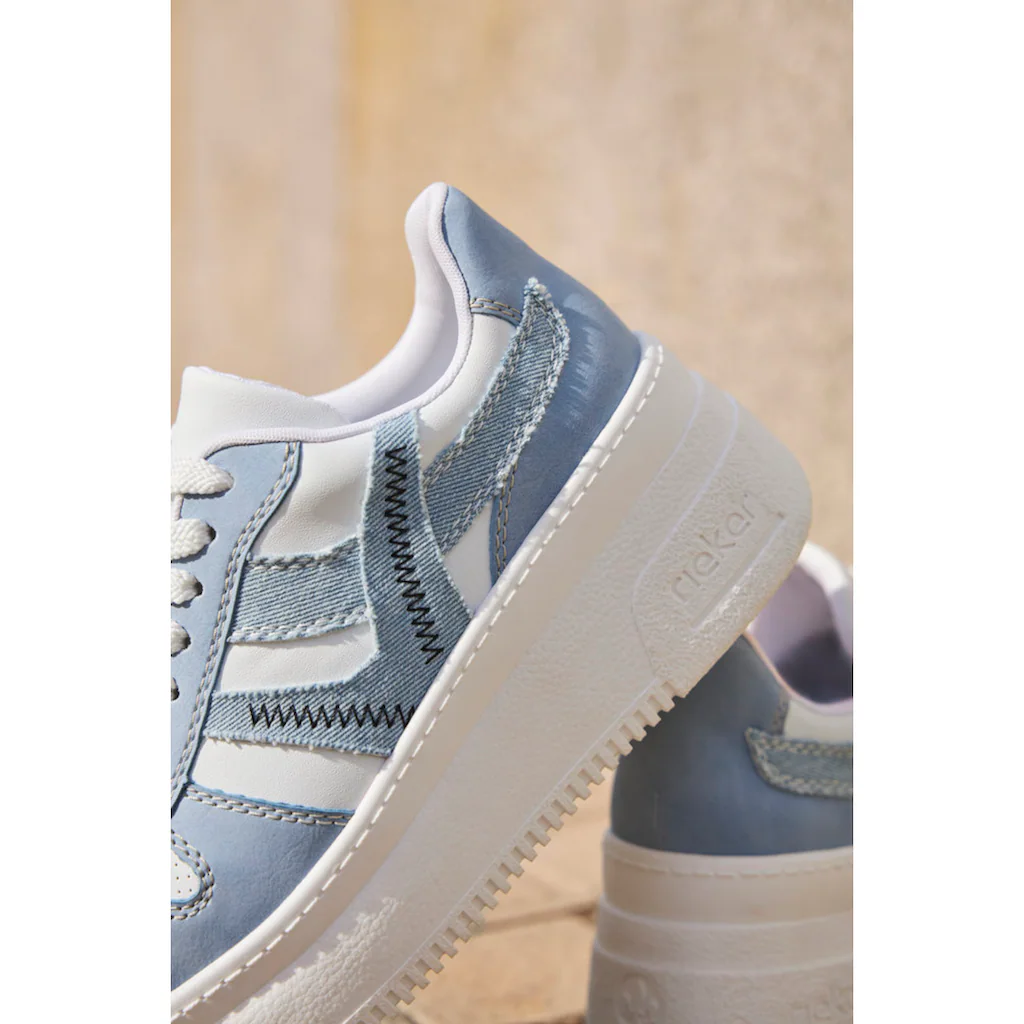 Rieker Plateausneaker Freizeitschuh Halbschuh Schnürschuh mit gepolstertem Schaftrand online bestellen Großer Ausverkauf