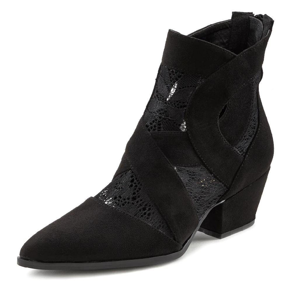 LASCANA Stiefelette mit Spitze & bequemen Blockabsatz Cowboy Boots Westernstiefel ▷ für