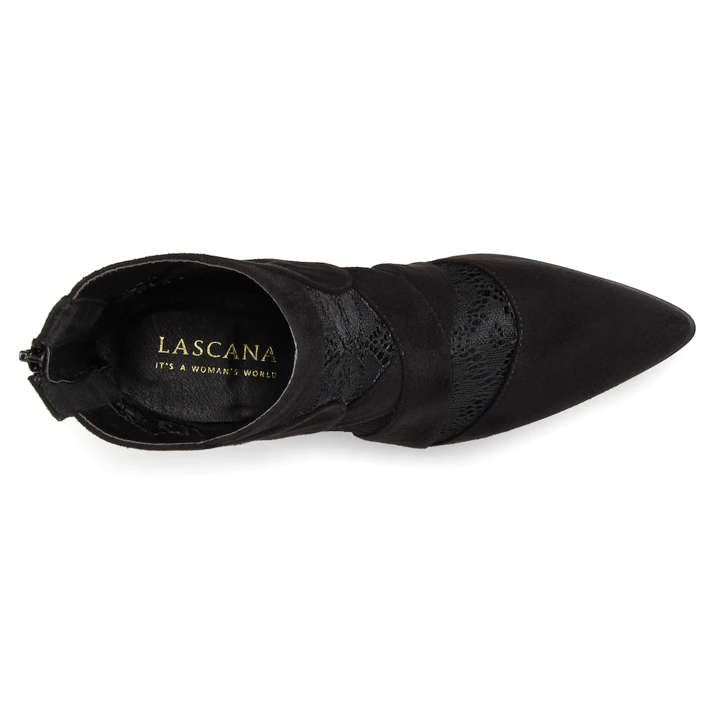 LASCANA Stiefelette mit Spitze & bequemen Blockabsatz Cowboy Boots Westernstiefel ▷ für Black Friday