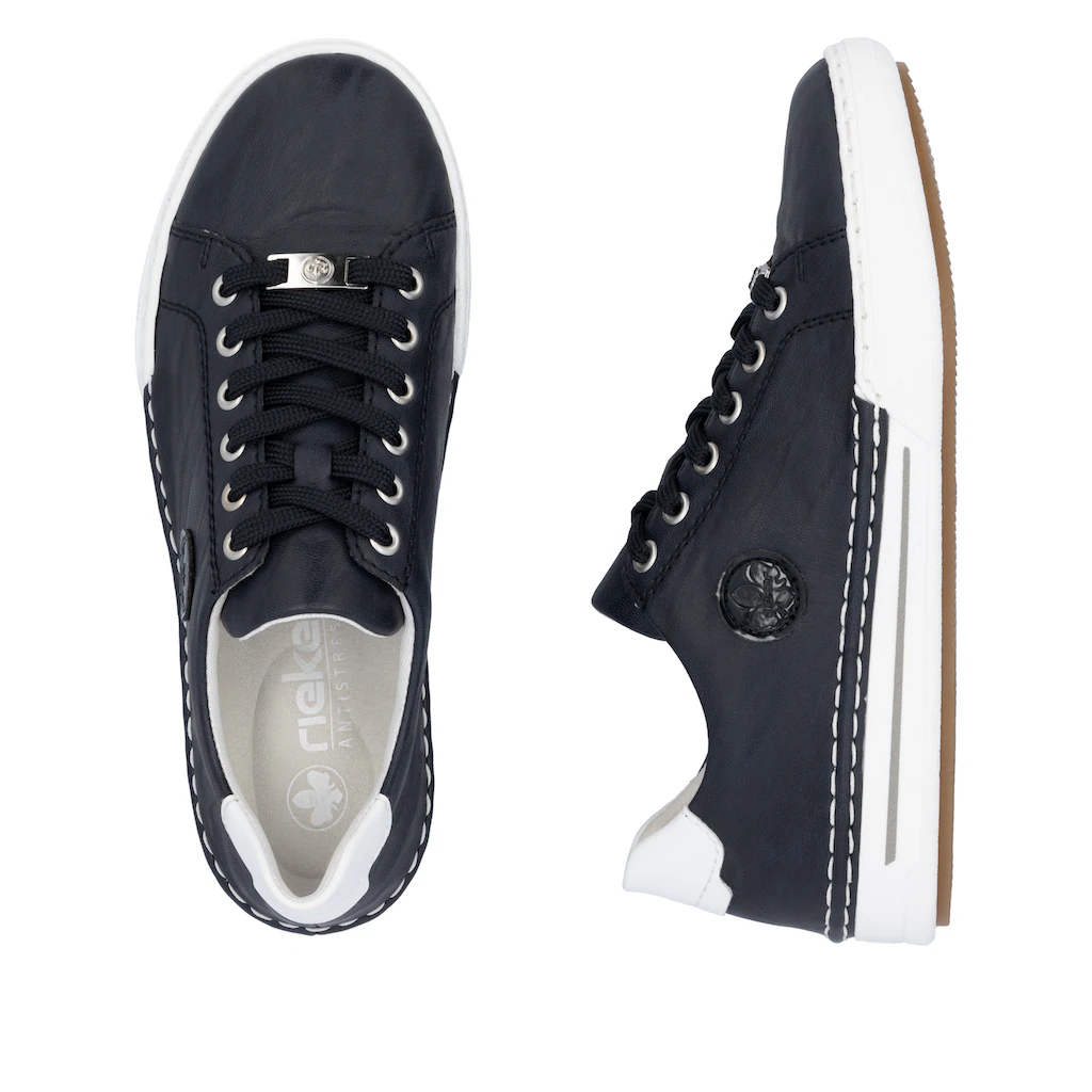 Rieker Plateausneaker Schnürschuh Halbschuh Freizeitschuh mit weißer Rahmennaht ▷ für Osterangebot