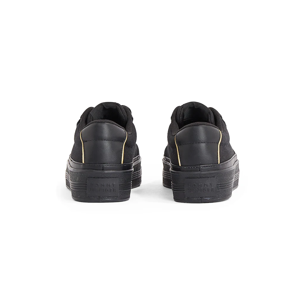Tommy Hilfiger Plateausneaker »ESSENTIAL VULC TEXTILE SNEAKER« Freizeitschuh Halbschuh Schnürschuh mit goldfarbenen Details online bestellen Neueste Mode