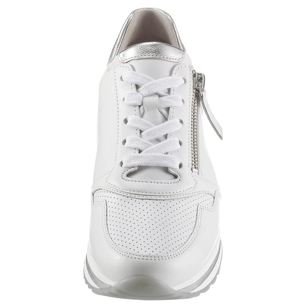 Gabor Keilsneaker »TURIN« mit silberfarbenen Details Freizeitschuh Halbschuh Schnürschuh Neuheiten