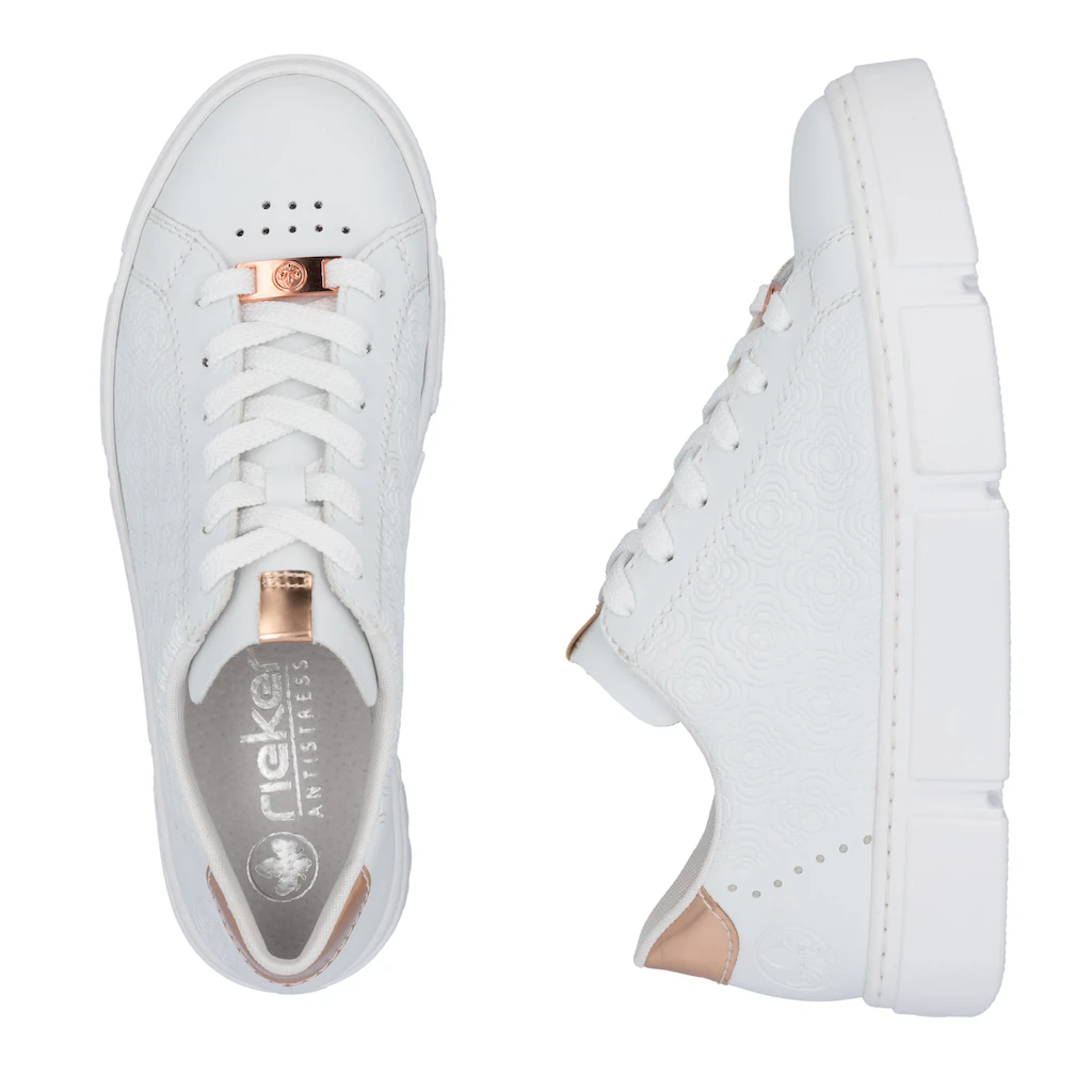 Rieker Plateausneaker mit metallicfarbenen Akzenten Freizeitschuh Halbschuh Schnürschuh Saisonale Angebote