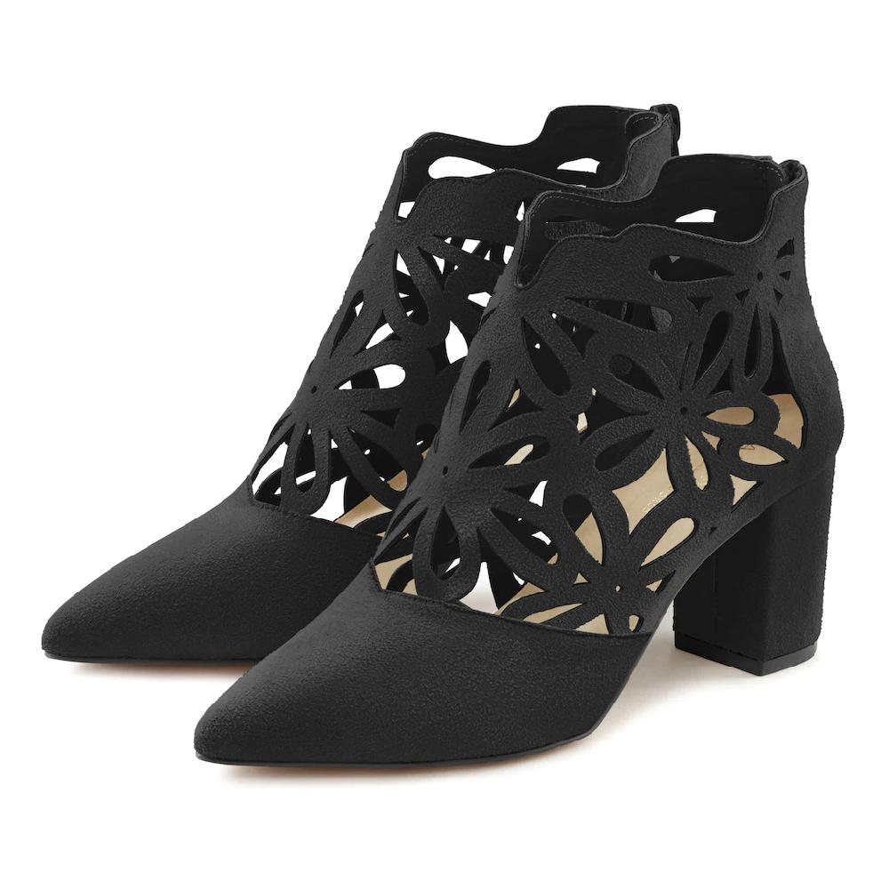 LASCANA High-Heel-Stiefelette mit femininer Spitze und Blockabsatz Ankle Boot Stiefel Bis zu 55% Rabatt