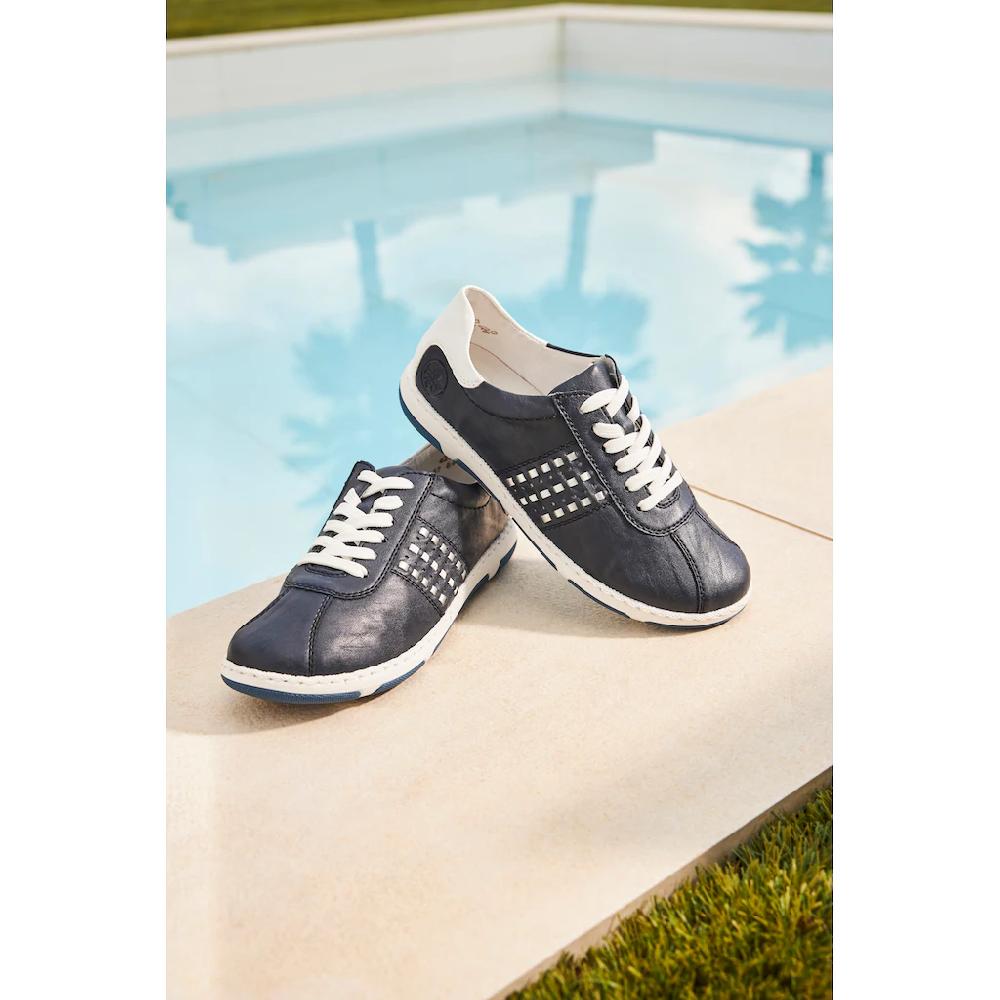 Rieker Sneaker Halbschuh Freizeitschuh Schnürschuh mit gepolstertem Schaftrand kaufen Fabrikpreis