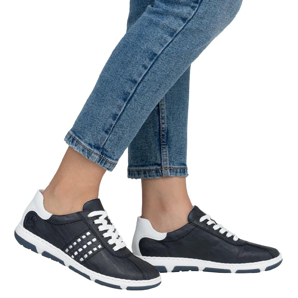 Rieker Sneaker Halbschuh Freizeitschuh Schnürschuh mit gepolstertem Schaftrand kaufen Fabrikpreis