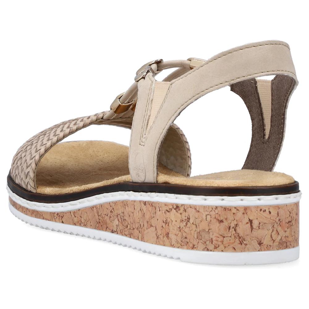 Rieker Sandale Sommerschuh Sandalette Keilabsatz in geflochtenem Look online kaufen Günstig kaufen