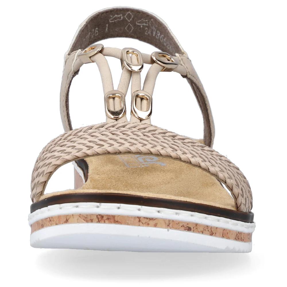 Rieker Sandale Sommerschuh Sandalette Keilabsatz in geflochtenem Look online kaufen Günstig kaufen