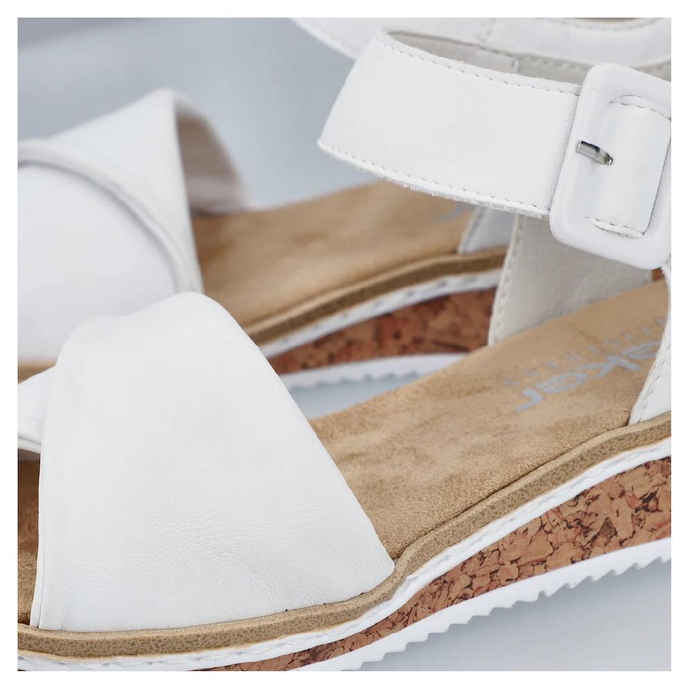 Rieker Sandalette Keilsandale Sommerschuh Urlaubsschuh mit Klettriemchen Blitzangebot