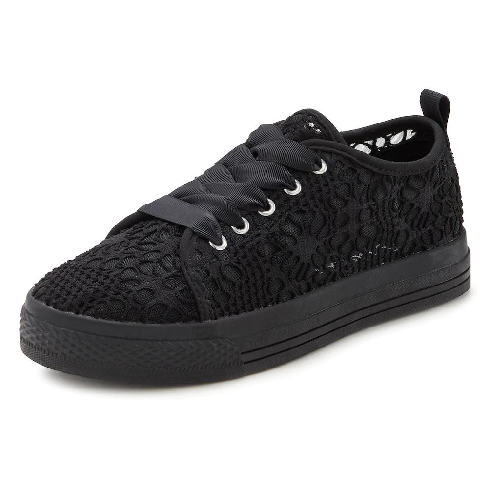 LASCANA Sneaker mit leichter Plateausohle und Spitze Schnürhalbschuhe Freizeitschuhe Sonderangebote