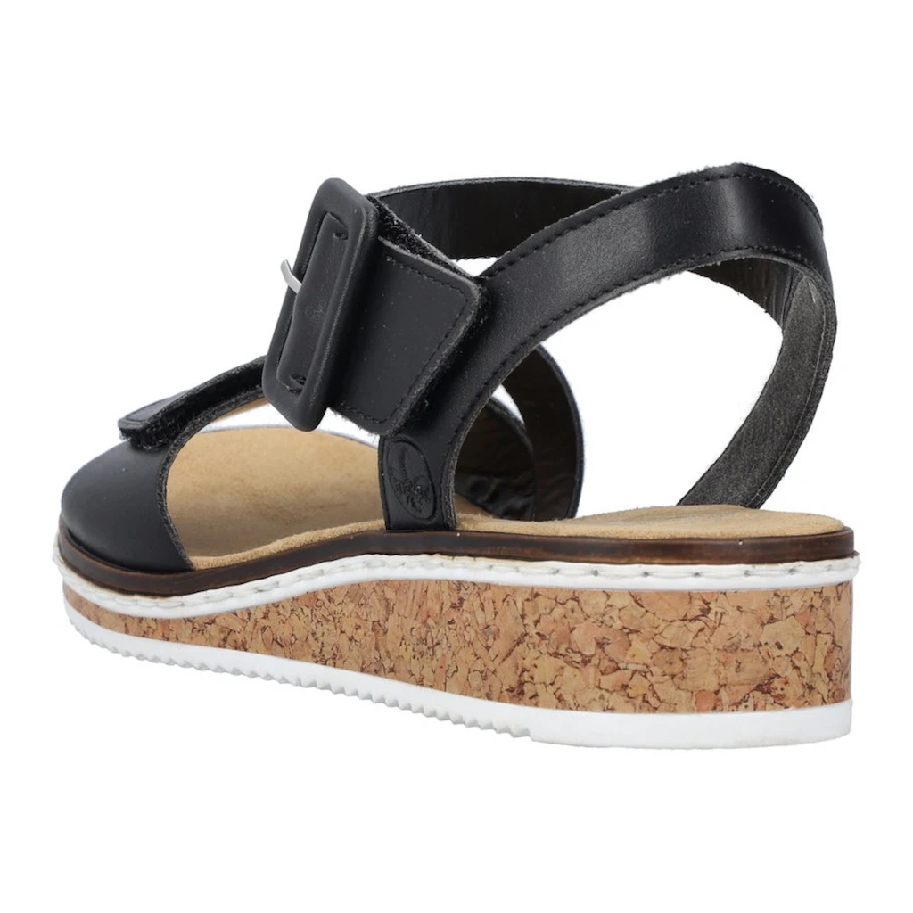 Rieker Riemchensandale Sommerschuh Sandalette Keilabsatz mit asymmetrischem Riemchen online bestellen Nur für heute