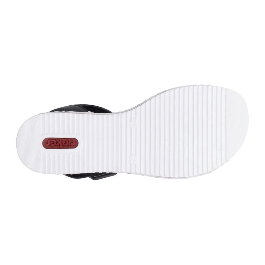 Rieker Riemchensandale Sommerschuh Sandalette Keilabsatz mit asymmetrischem Riemchen online bestellen Nur für heute