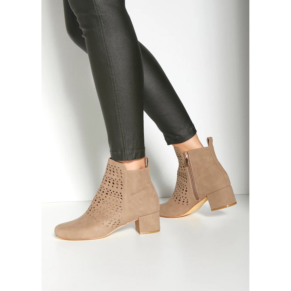 LASCANA Stiefelette Stiefel Boots mit kleinen Cut-Outs VEGAN online kaufen Discount Store für neue Produkte