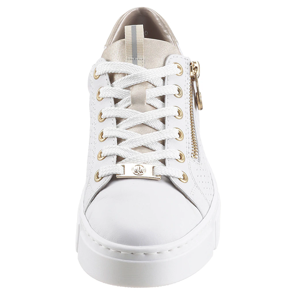 Rieker Plateausneaker mit goldfarbenen Details Freizeitschuh Halbschuh Schnürschuh online bestellen Top Angebot