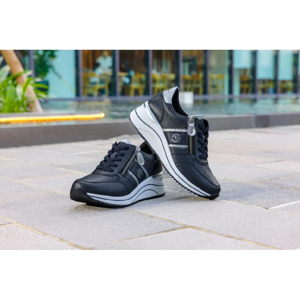 Remonte Keilsneaker Freizeitschuh Halbschuh Schnürschuh mit Metallic-Kontrastbesätzen kaufen Nur für heute