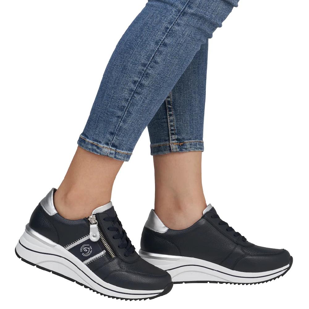 Remonte Keilsneaker Freizeitschuh Halbschuh Schnürschuh mit Metallic-Kontrastbesätzen kaufen Nur für heute