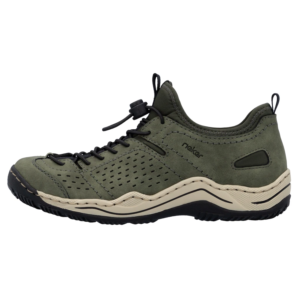 Rieker Slip-On Sneaker Schlupfschuh Freizeitsneaker Halbschuh mit markanter Laufsohle ▷ für Saisonale Angebote