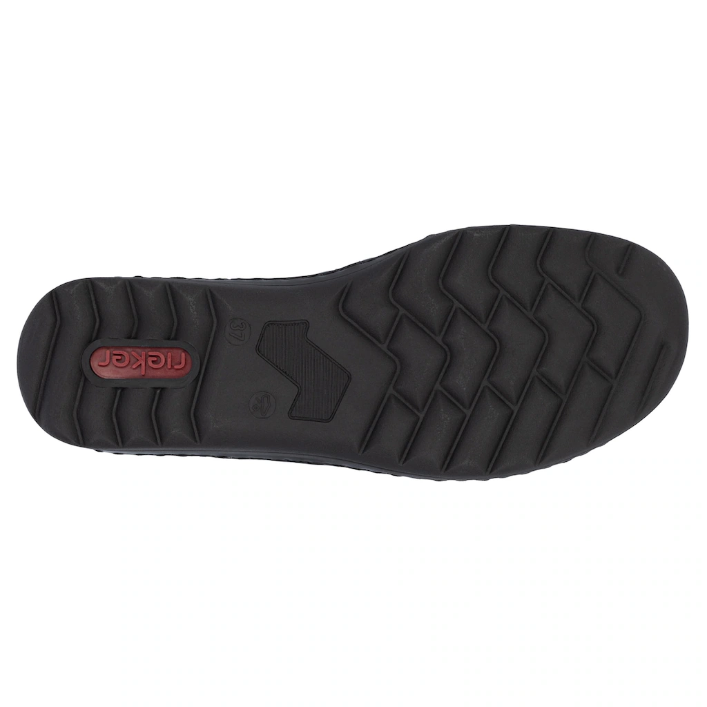 Rieker Slipper Schlupfschuh Halbschuh Slip on mit Stretcheinsatz und Ziersteppung kaufen Tiefpreis