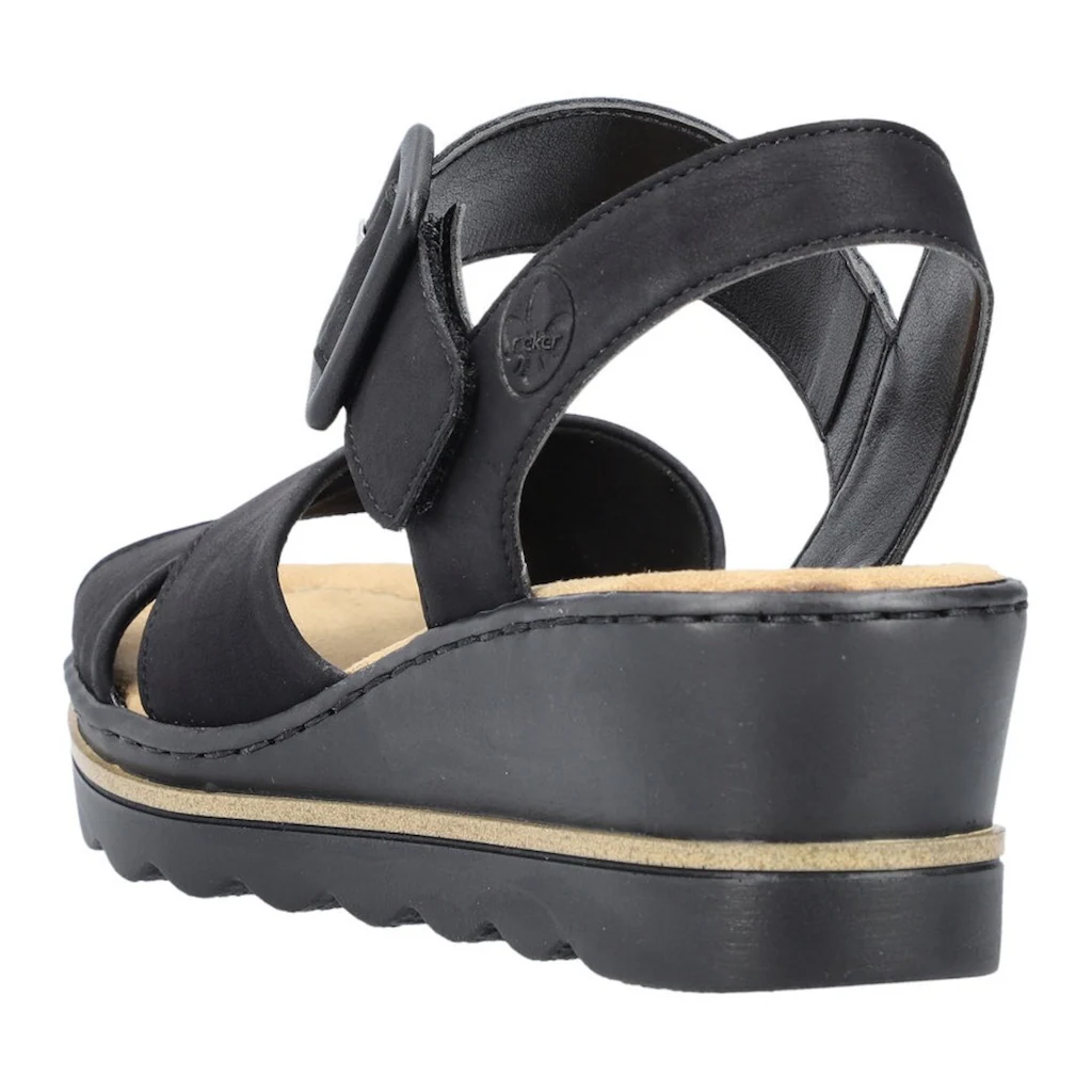 Rieker Keilsandalette Sommerschuh Sandale Keilabsatz mit gekreuzten Bandagen bestellen Nur für heute