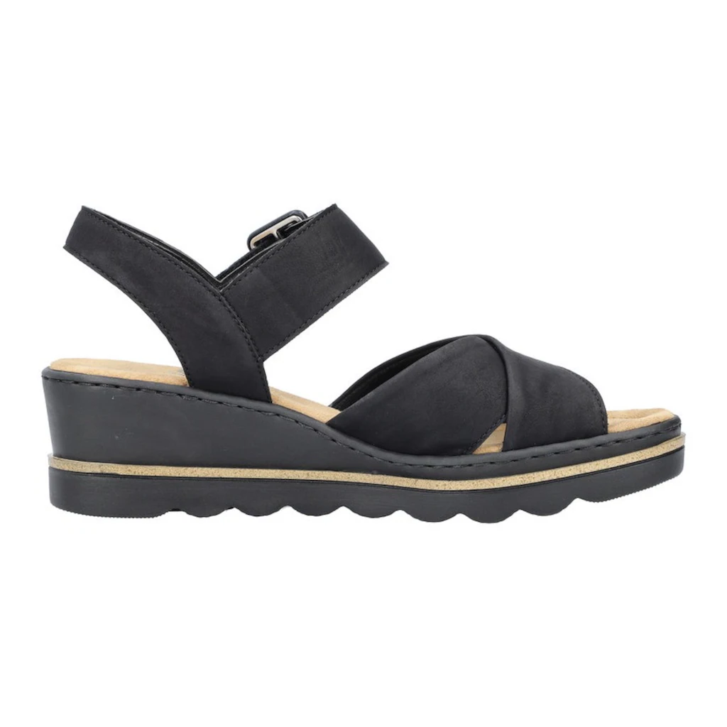 Rieker Keilsandalette Sommerschuh Sandale Keilabsatz mit gekreuzten Bandagen bestellen Nur für heute