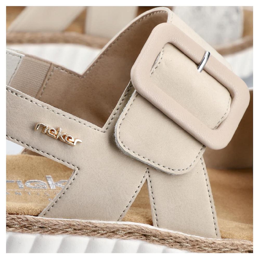 Rieker Sandale Sommerschuh Sandalette Keilabsatz mit zwei Klettverschlüssen bestellen Vierteljährliche Förderung