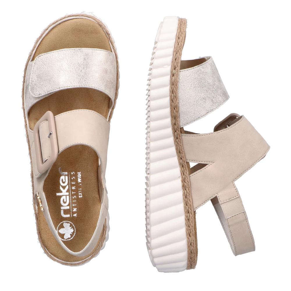 Rieker Sandale Sommerschuh Sandalette Keilabsatz mit zwei Klettverschlüssen bestellen Vierteljährliche Förderung