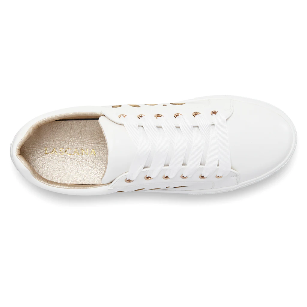 LASCANA Sneaker mit kleinen Cut-Outs Schnürhalbschuhe Freizeitschuhe VEGAN ▷ für Clearance-Verkauf