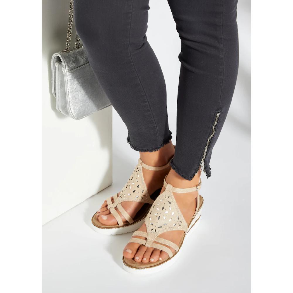 LASCANA Sandalette Sandalette Sommerschuh mit Keilabsatz gepolsterter Innensohle VEGAN kaufen Fabrikpreis
