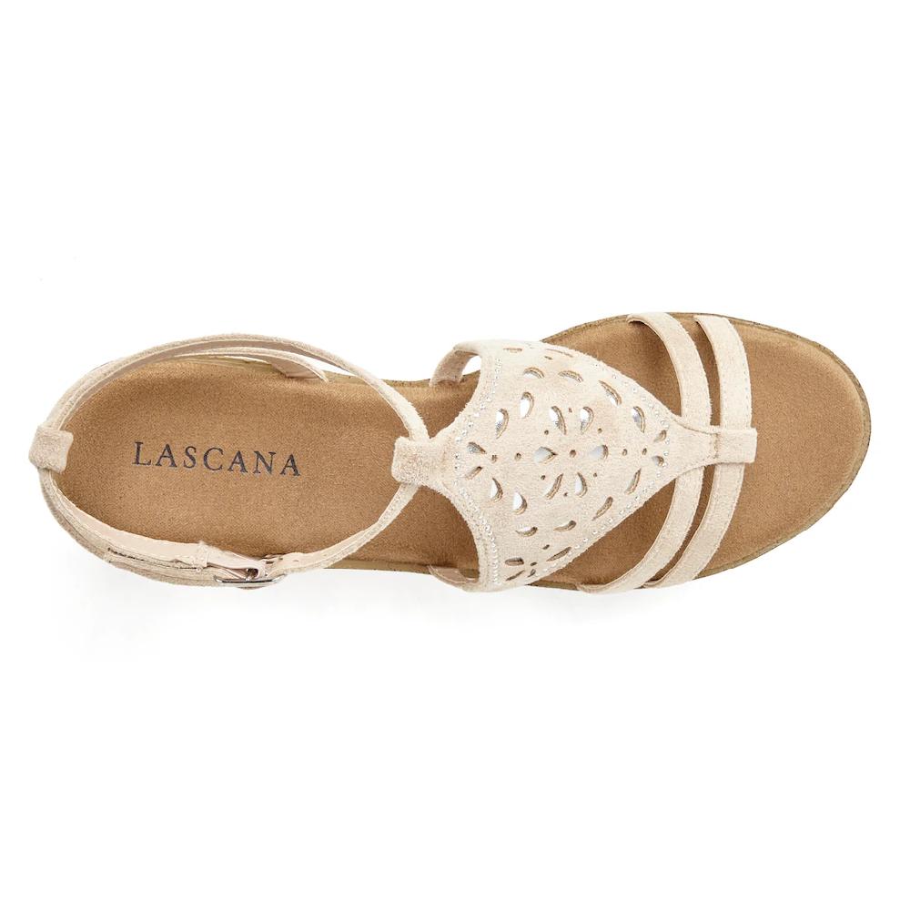 LASCANA Sandalette Sandalette Sommerschuh mit Keilabsatz gepolsterter Innensohle VEGAN kaufen Fabrikpreis