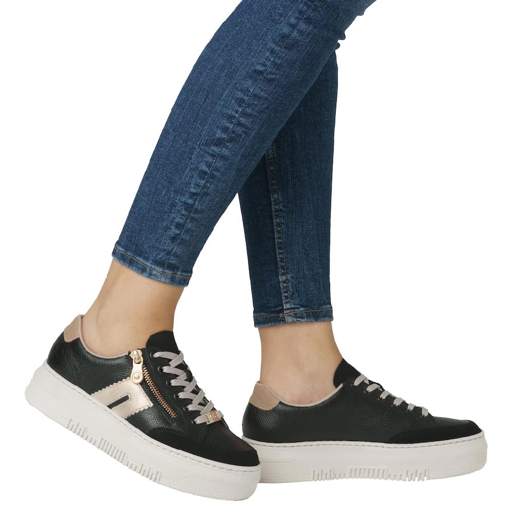Rieker Plateausneaker Schnürschuh Halbschuh Freizeitschuh mit seitlichem Reißverschluss ▷ für Große Rabatte