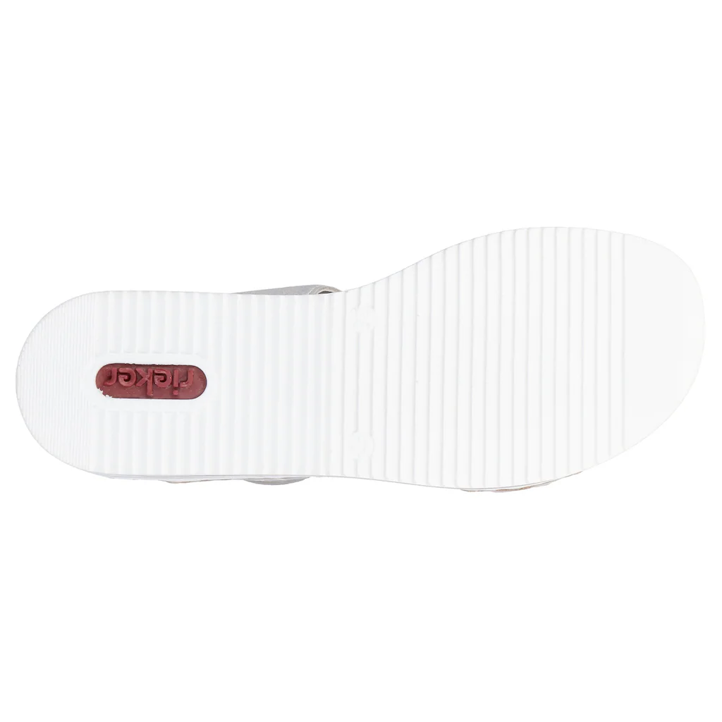 Rieker Pantolette Plateau Sommerschuh Schlappen mit Zierperlen und Pailetten bestellen VIP-Rabatte