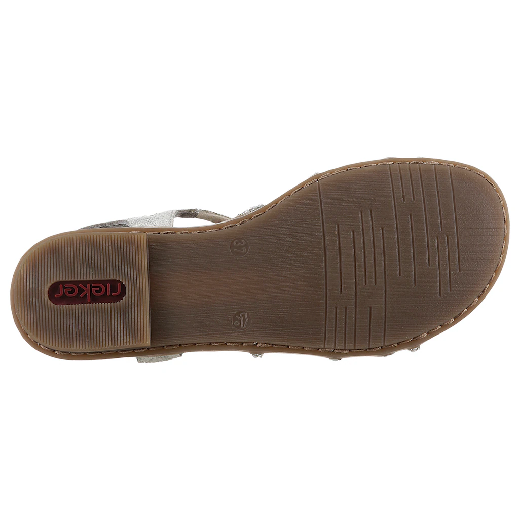 Rieker Riemchensandale Sommerschuh Sandalette Blockabsatz mit Gummizügen für guten Sitz kaufen Letzte 3 Tage