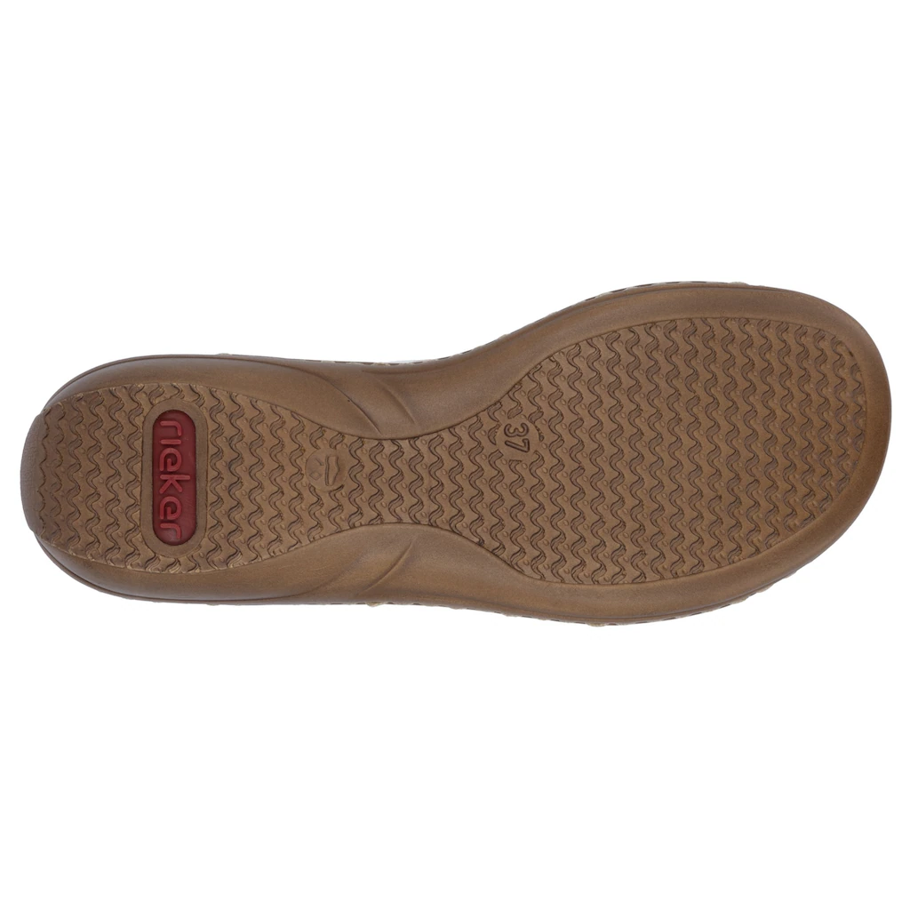 Rieker Pantolette Keilabsatz Sommerschuh Schlappen in sommerlicher Optik online kaufen Schlussverkauf