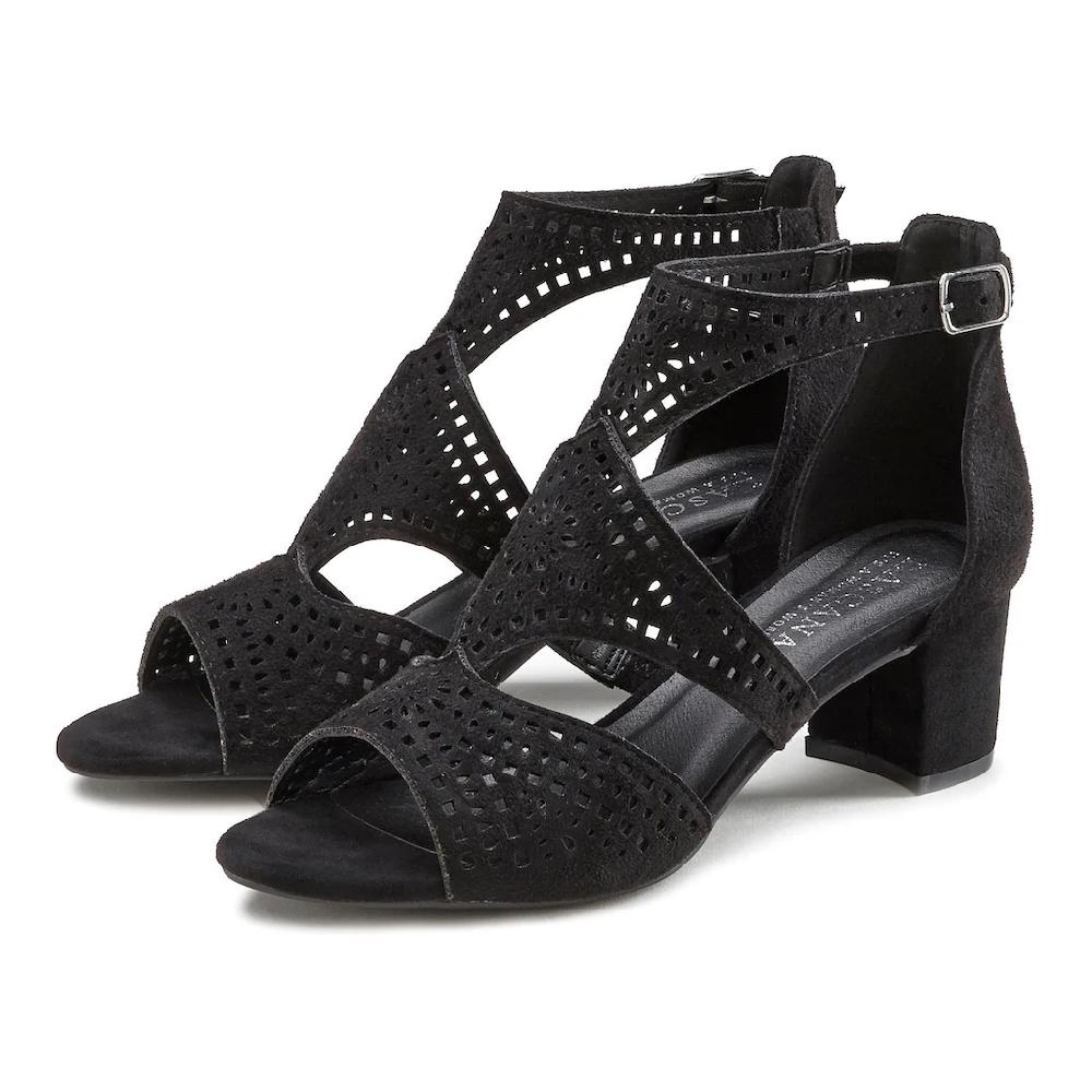 LASCANA Riemchensandalette Sandalette Sommerschuh mit Cut-Outs und bequemen Blockabsatz VEGAN bestellen Fabrikverkauf