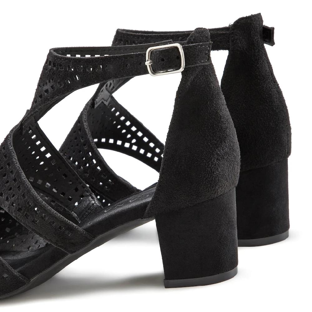 LASCANA Riemchensandalette Sandalette Sommerschuh mit Cut-Outs und bequemen Blockabsatz VEGAN bestellen Fabrikverkauf